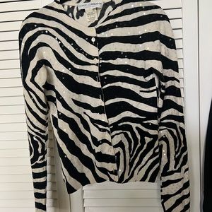 Dolce Gabbana Zebra cashmere print cardigan
